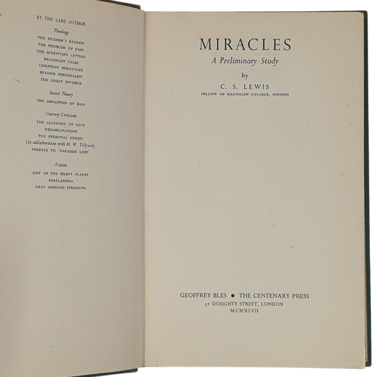 Miracles: A Preliminary Study