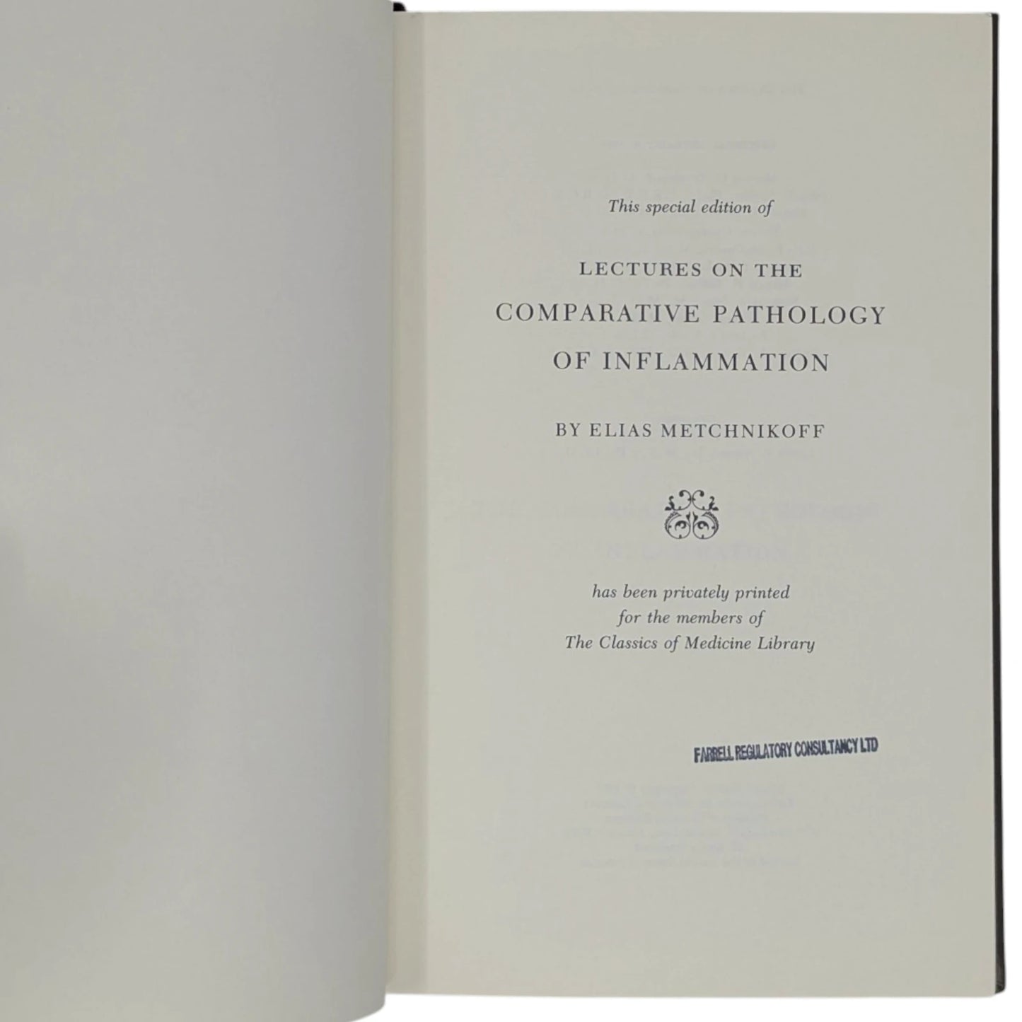Lectures on the Comparative Pathology of Inflammation