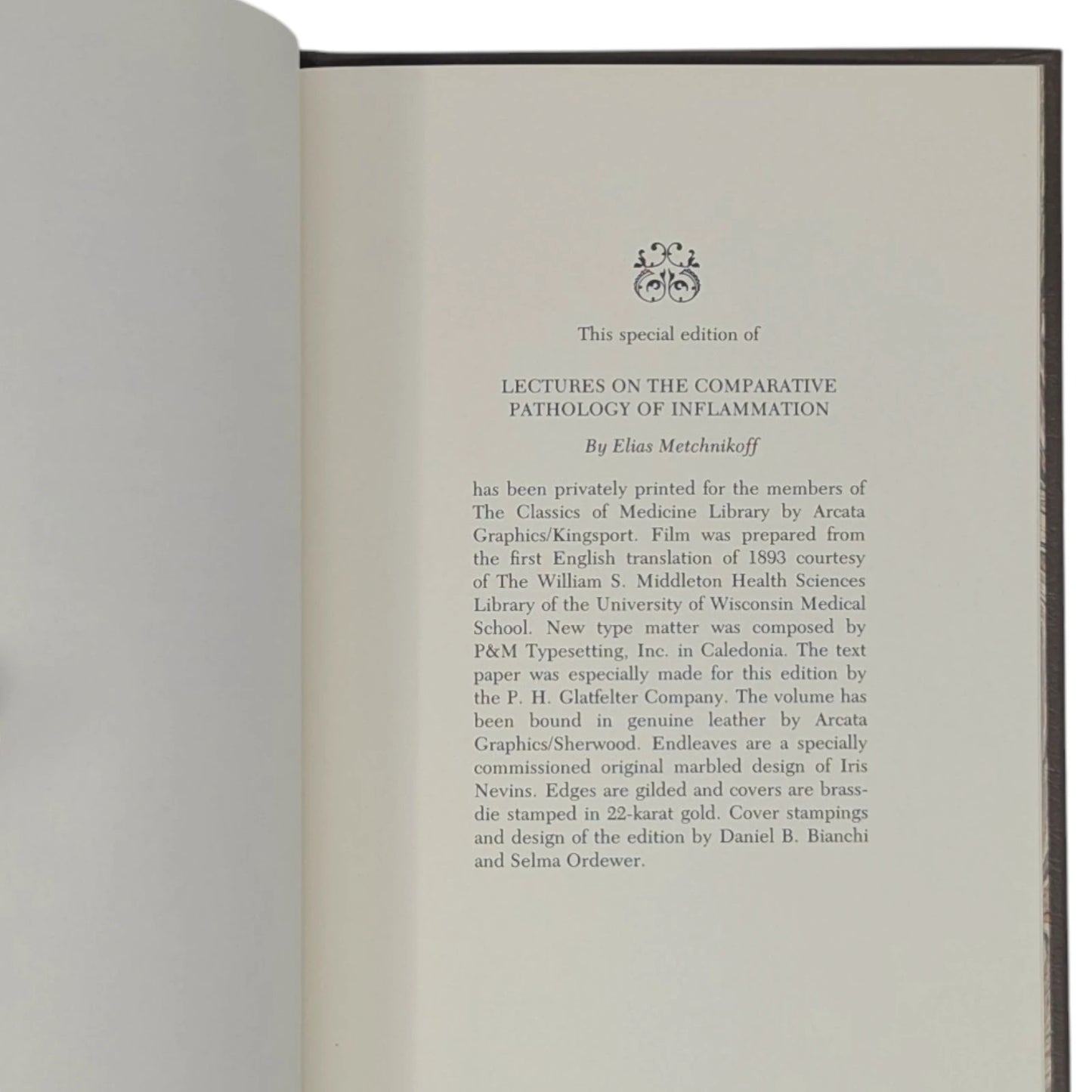 Lectures on the Comparative Pathology of Inflammation