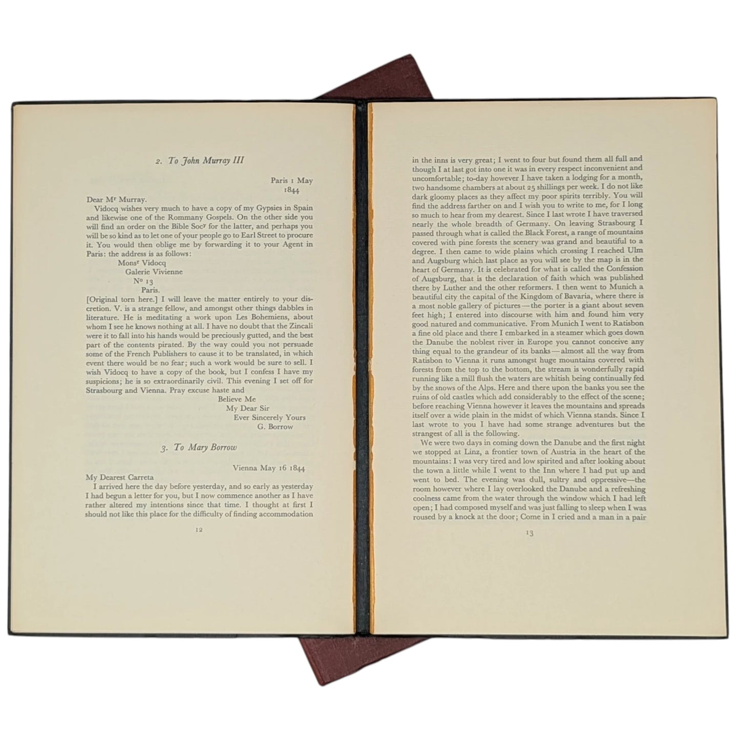 A Journey to Eastern Europe in 1844 (Thirteen Letters); Letters to John Hasfeld, 1835 - 1839