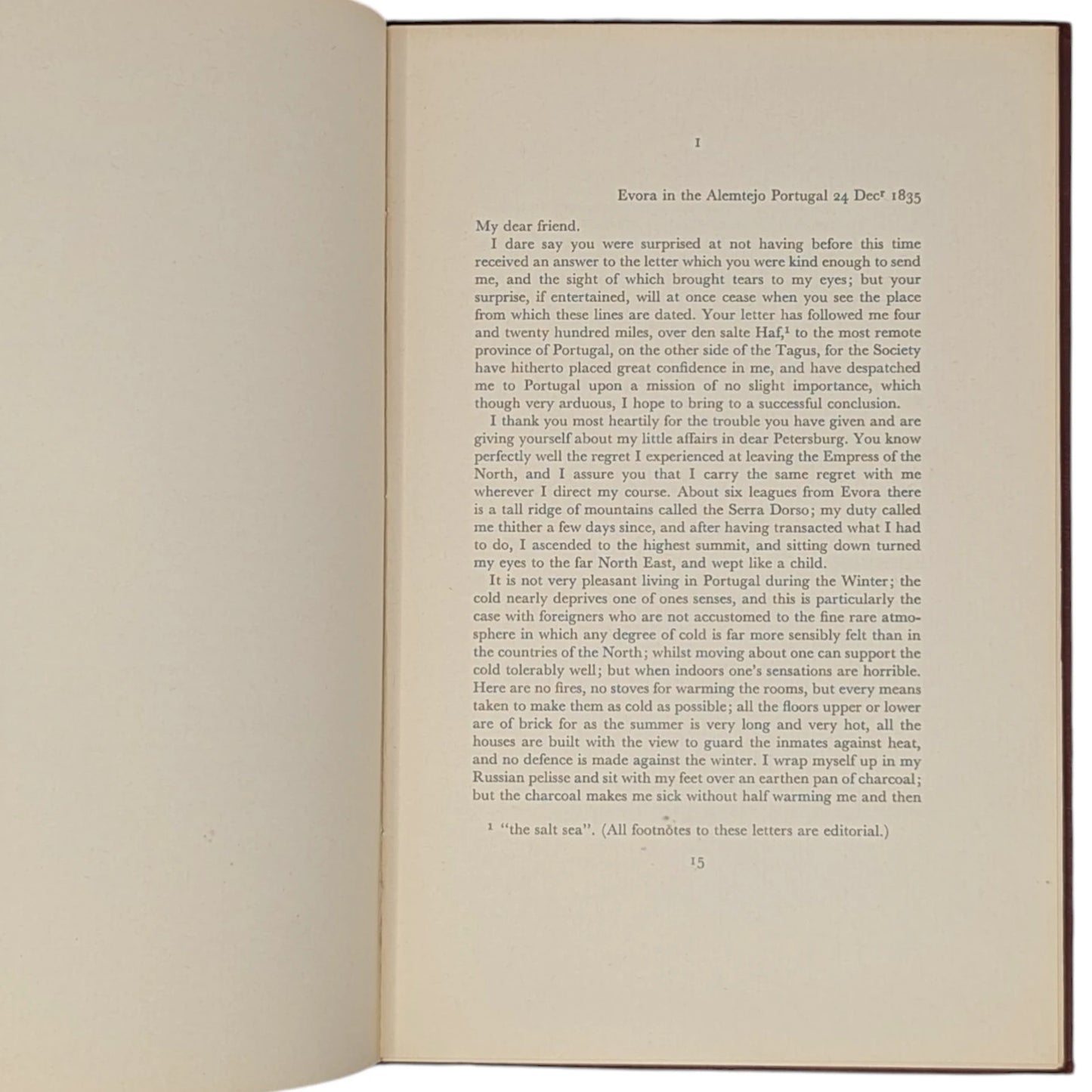A Journey to Eastern Europe in 1844 (Thirteen Letters); Letters to John Hasfeld, 1835 - 1839