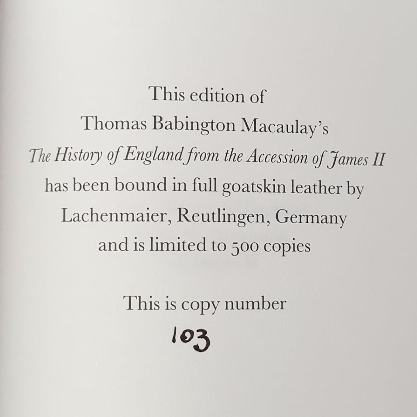 The History of England, from the Accession of James II