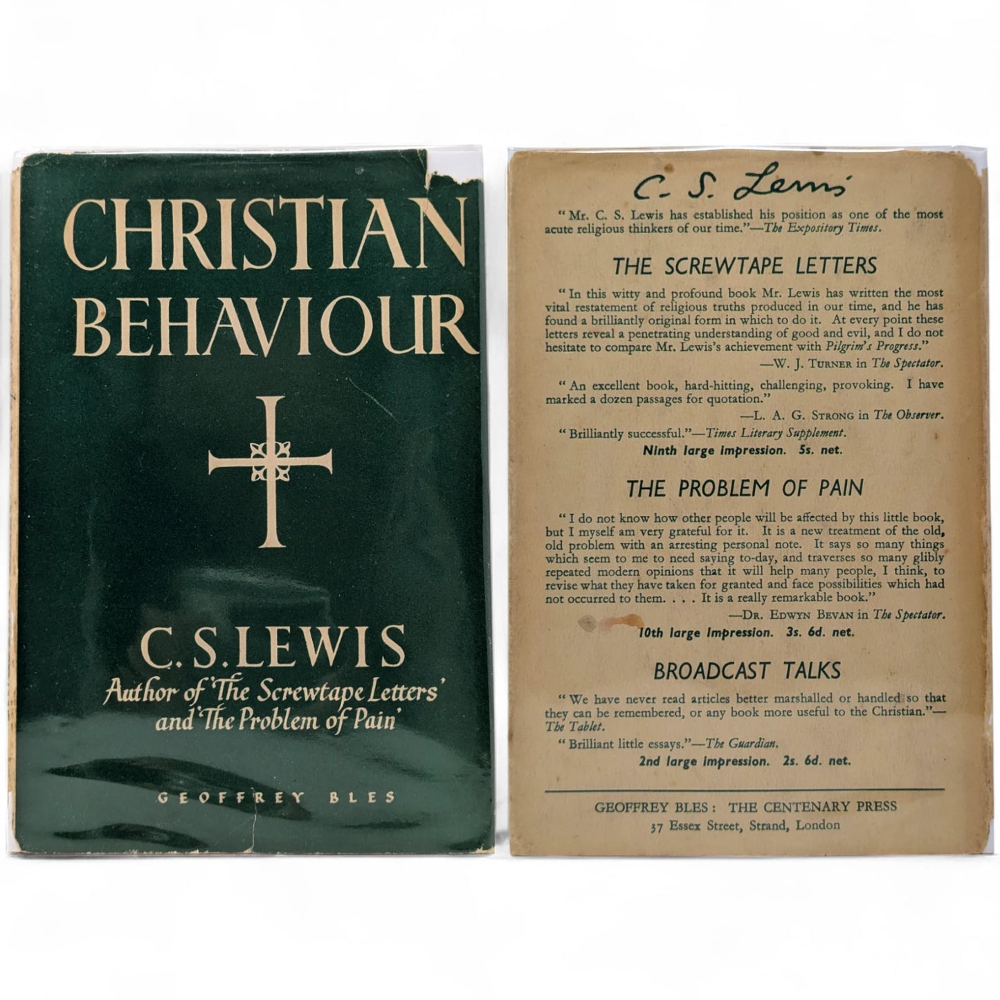 Mere Christianity Set; Broadcast Talks, Christian Behaviour, Beyond Personality