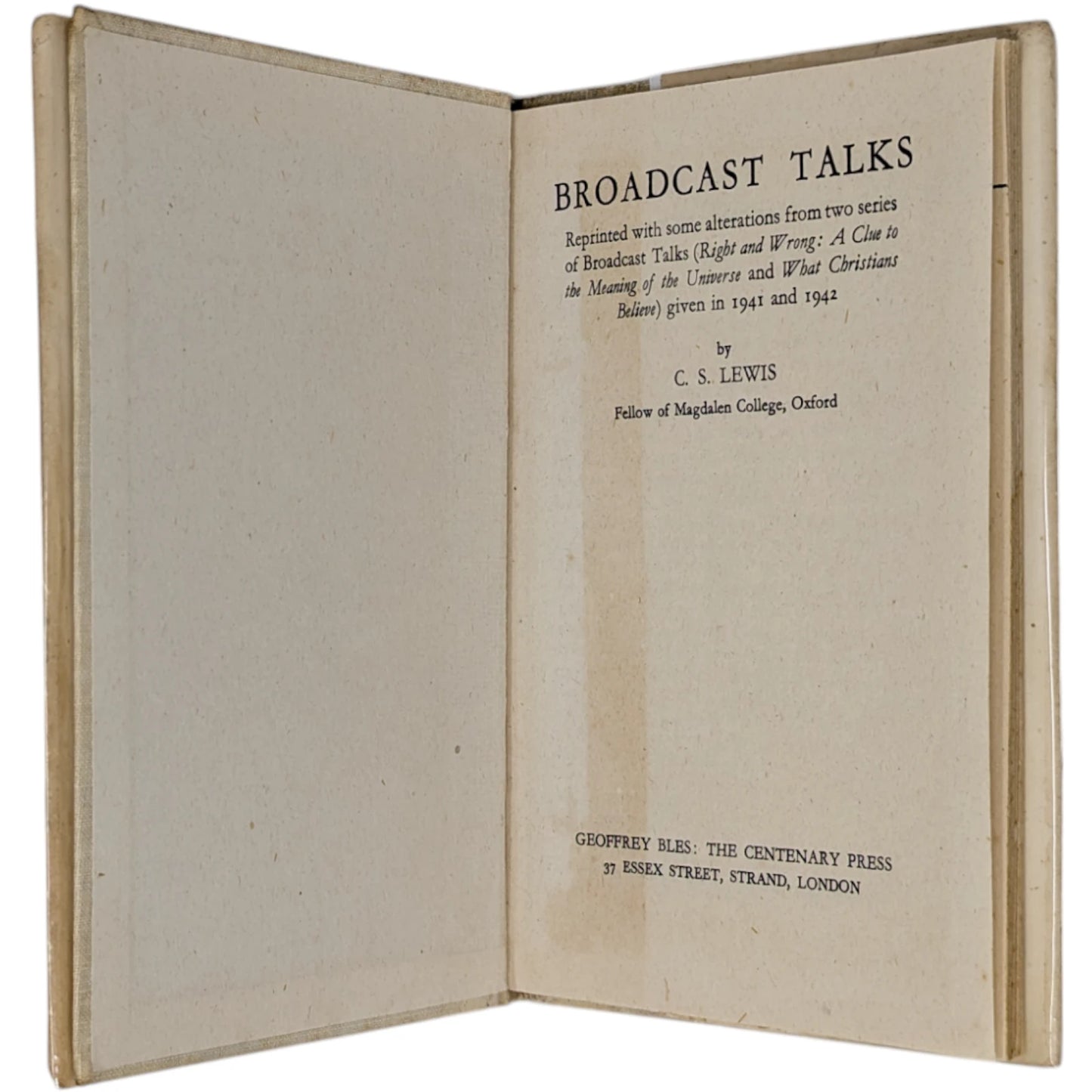 Mere Christianity Set; Broadcast Talks, Christian Behaviour, Beyond Personality