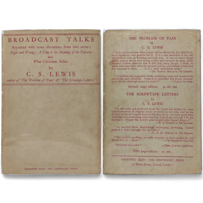 Mere Christianity Set; Broadcast Talks, Christian Behaviour, Beyond Personality
