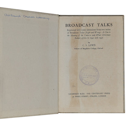 Mere Christianity Set; Broadcast Talks, Christian Behaviour, Beyond Personality