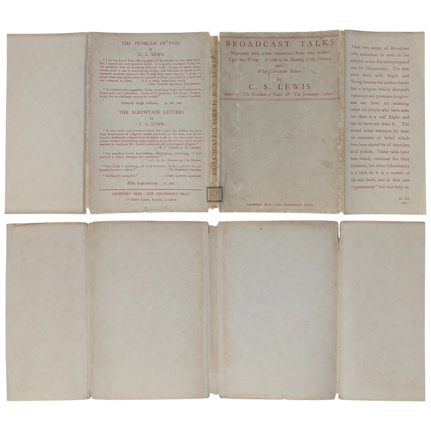 Mere Christianity Set; Broadcast Talks, Christian Behaviour, Beyond Personality