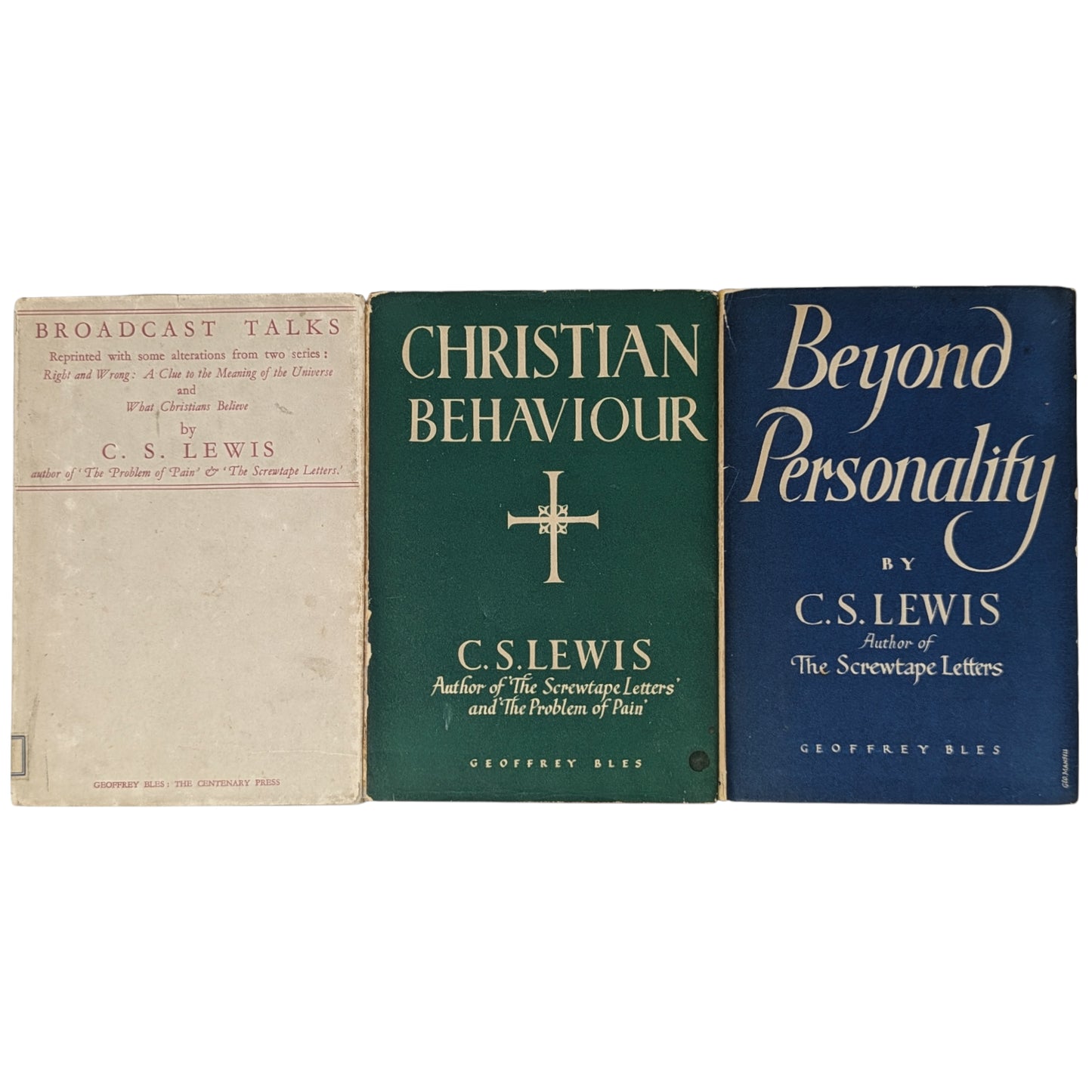 Mere Christianity Set; Broadcast Talks, Christian Behaviour, Beyond Personality