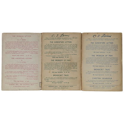 Mere Christianity Set; Broadcast Talks, Christian Behaviour, Beyond Personality