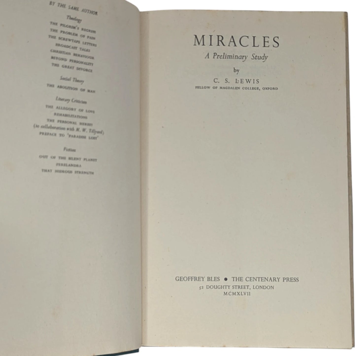 Miracles: A Preliminary Study