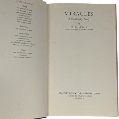 Miracles: A Preliminary Study