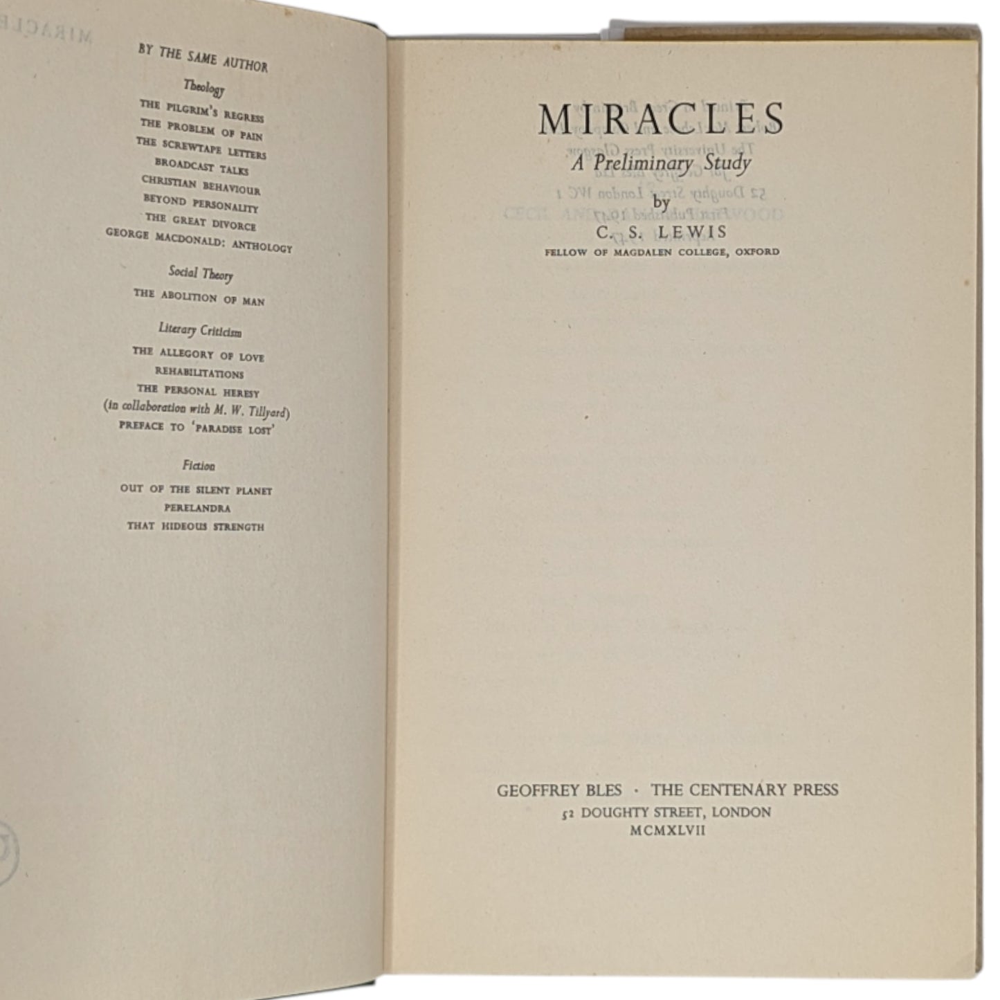 Miracles: A Preliminary Study