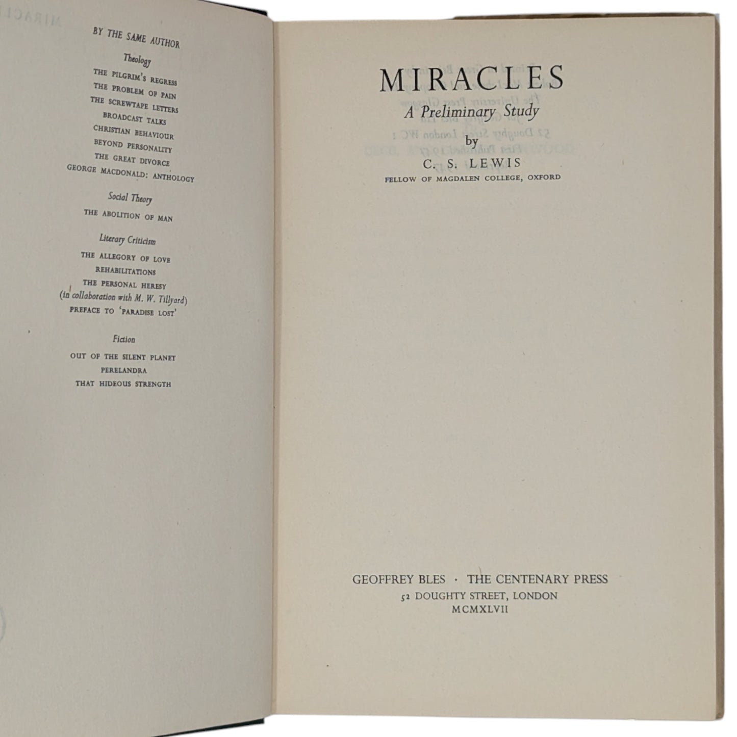 Miracles: A Preliminary Study
