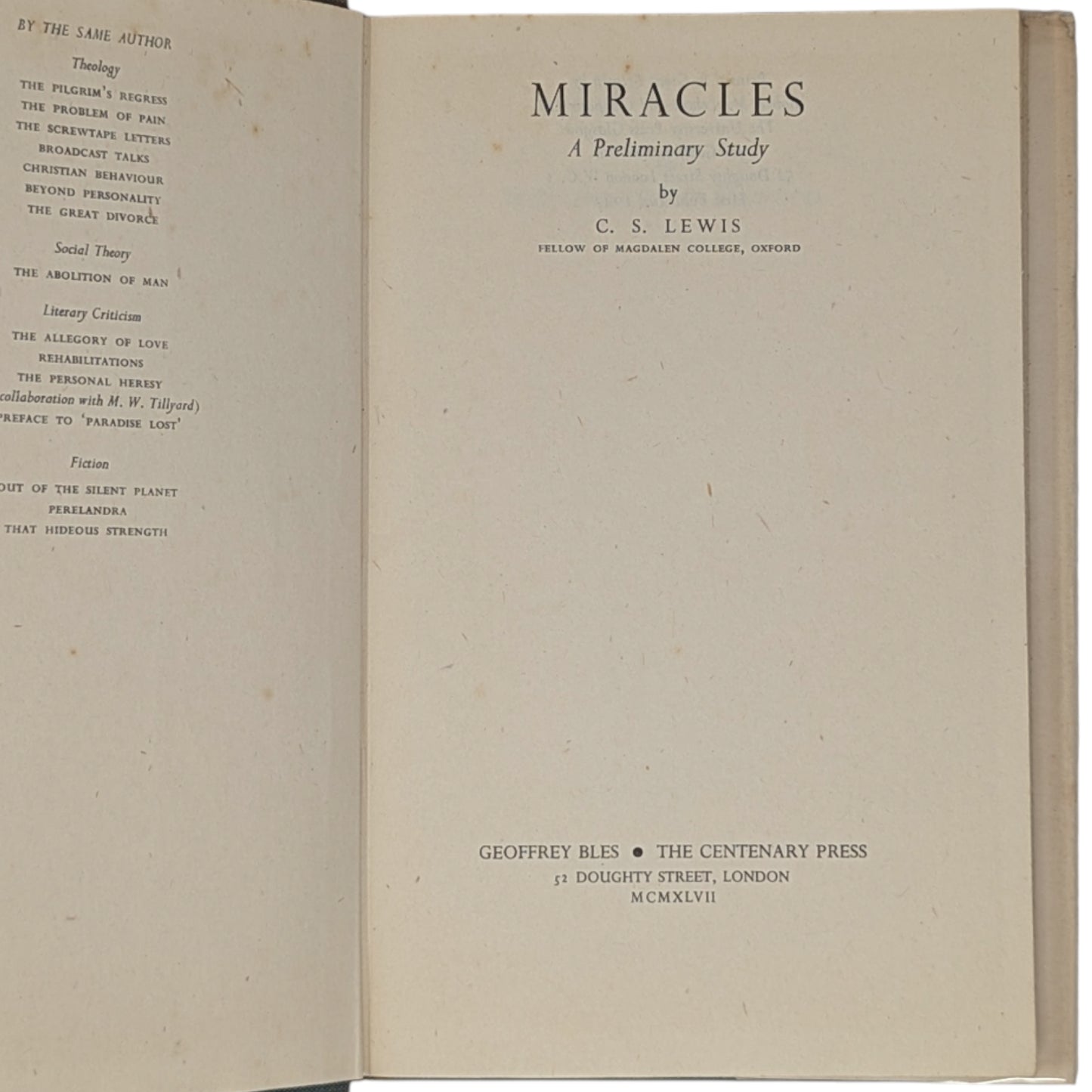 Miracles: A Preliminary Study