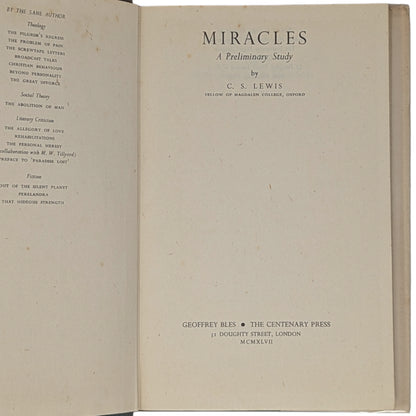 Miracles: A Preliminary Study