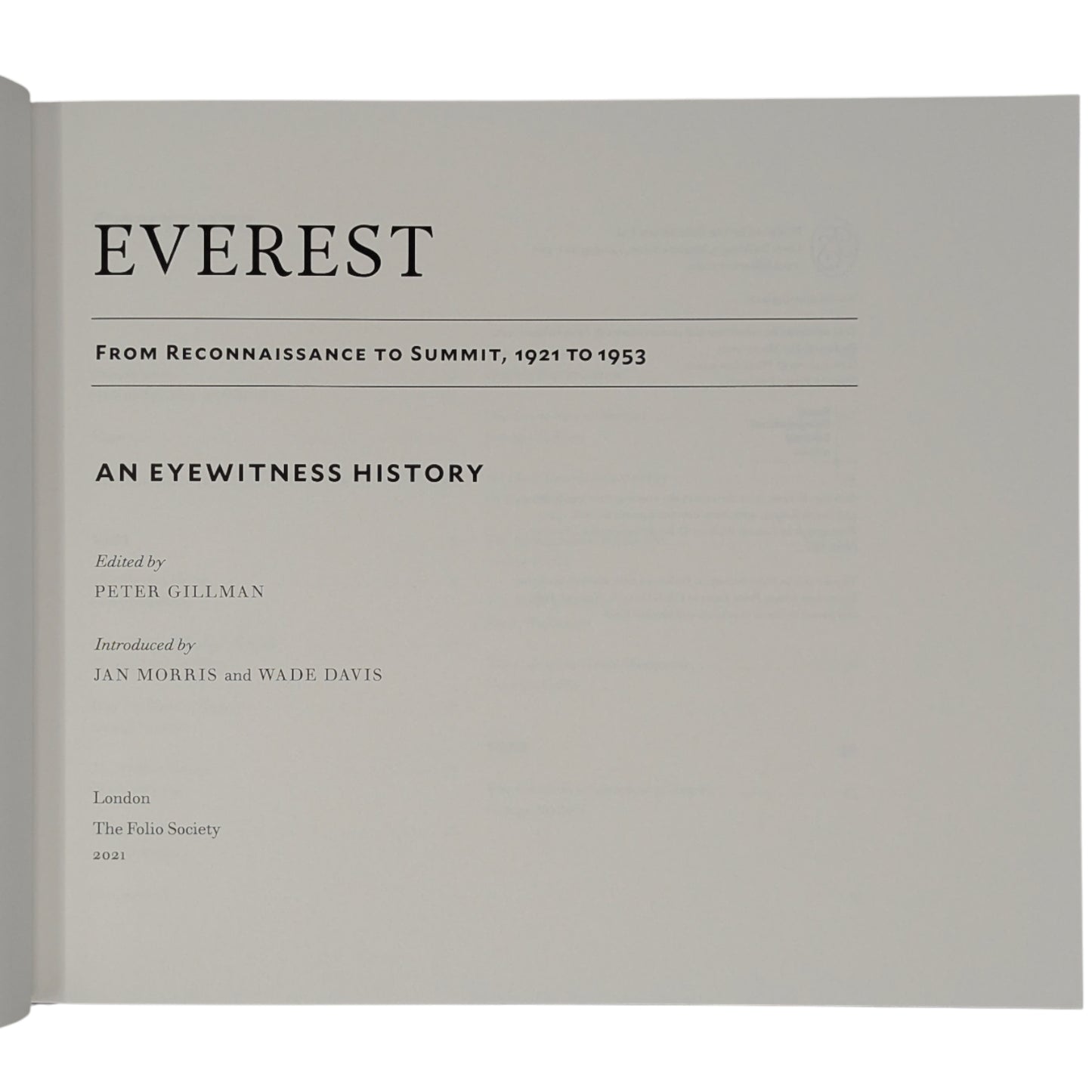 Everest from Reconnaissance to Summit: 1921 to 1953