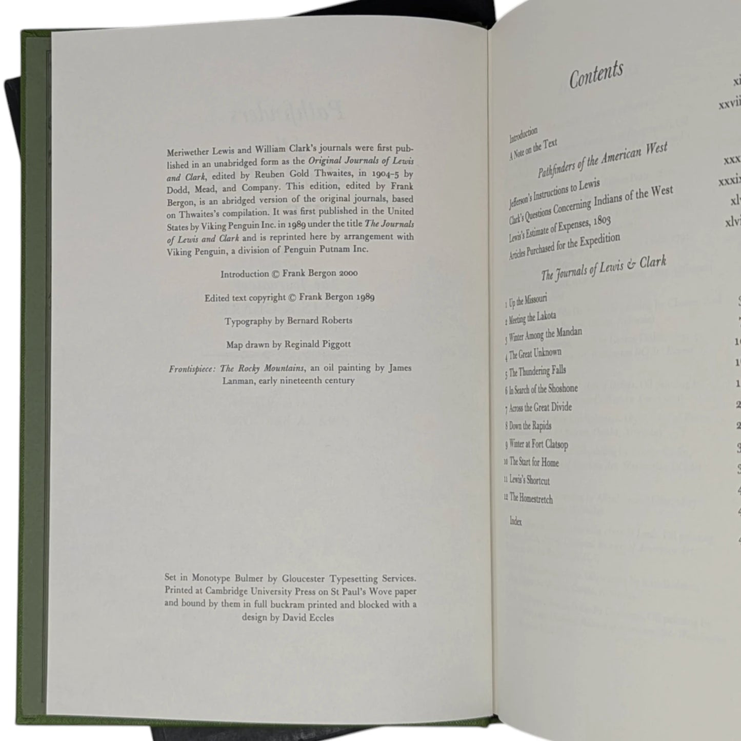 Pathfinders of the American West, The Journals of [Meriwether] Lewis and [William] Clark