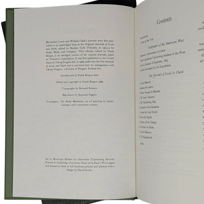 Pathfinders of the American West, The Journals of [Meriwether] Lewis and [William] Clark