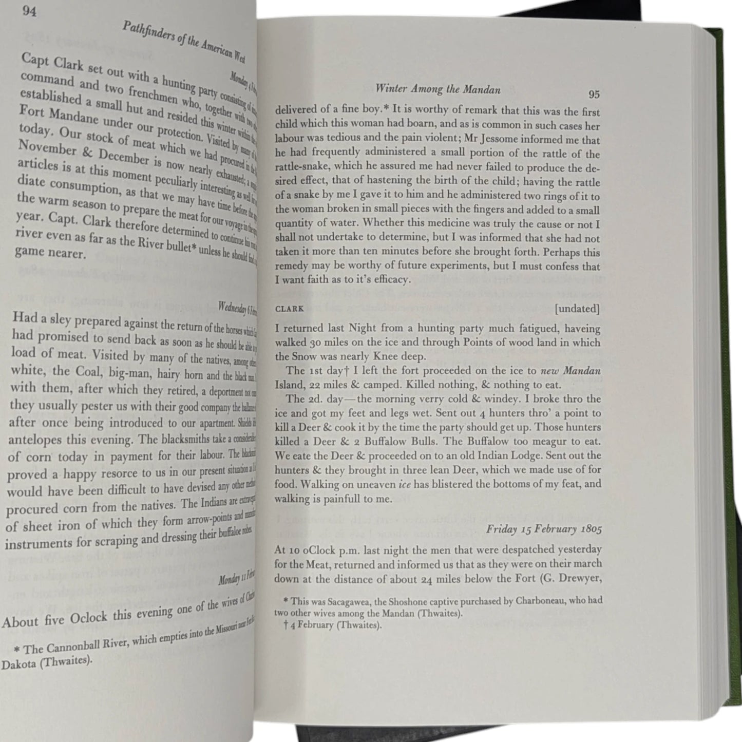 Pathfinders of the American West, The Journals of [Meriwether] Lewis and [William] Clark