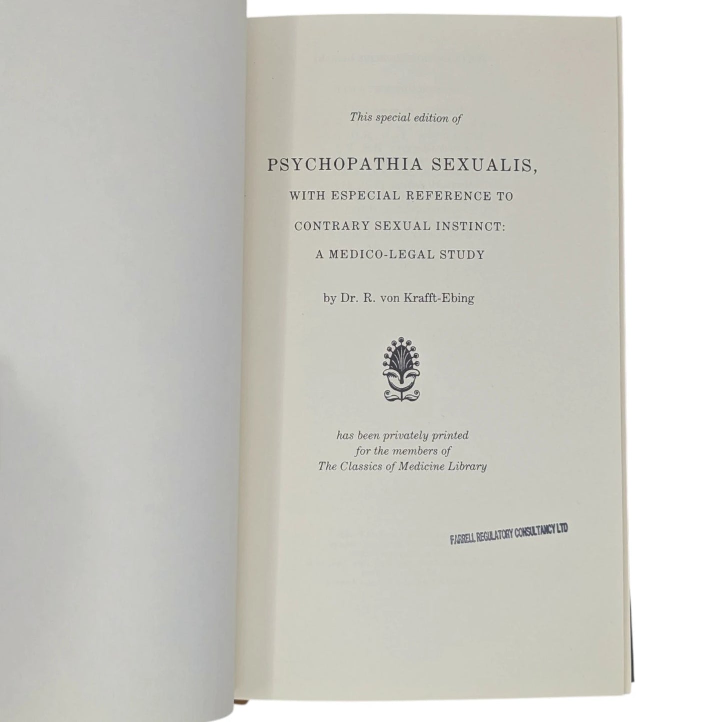 Psychopathia Sexualis, with Especial Reference to Contrary Sexual Instinct: A Medico-Legal Study