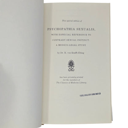 Psychopathia Sexualis, with Especial Reference to Contrary Sexual Instinct: A Medico-Legal Study