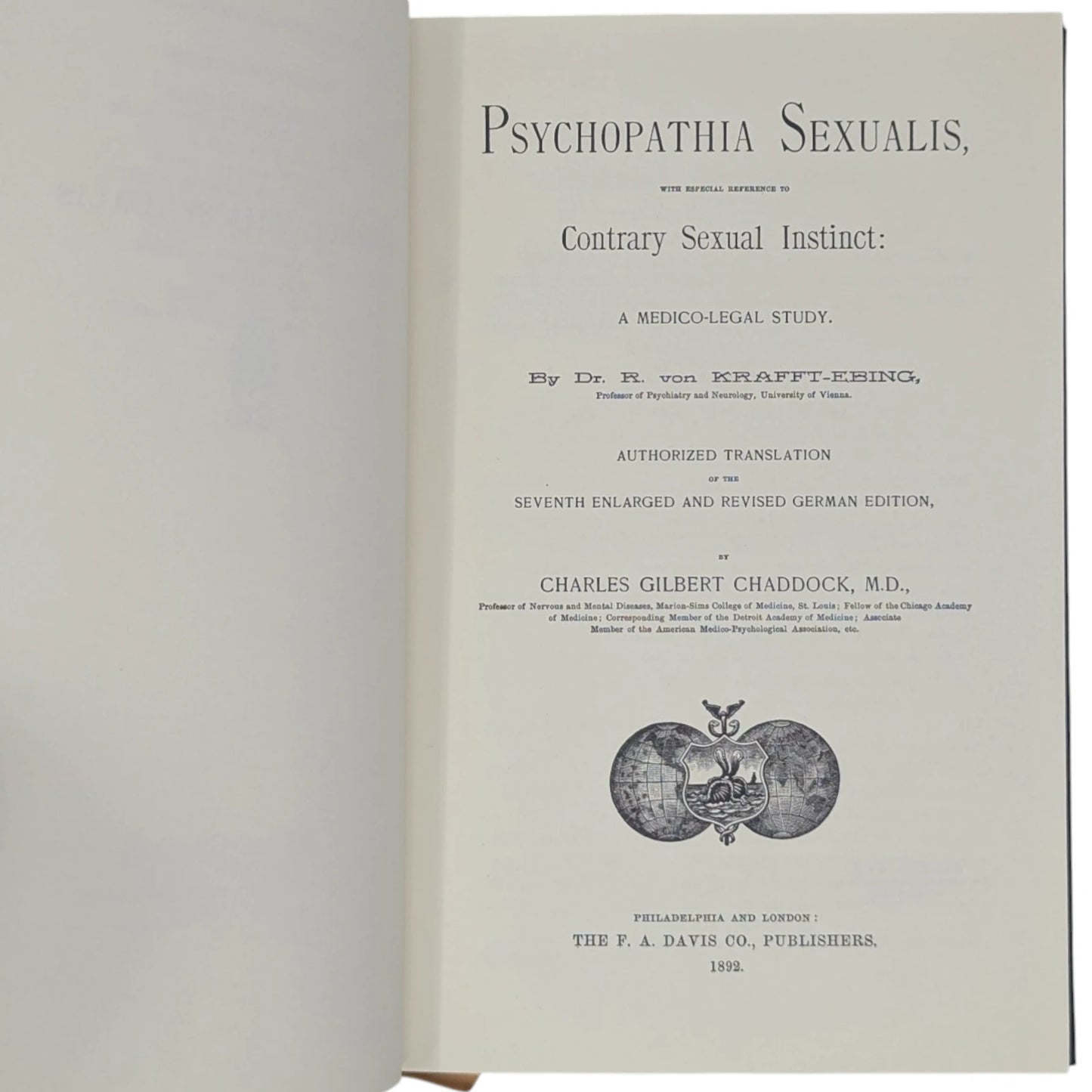 Psychopathia Sexualis, with Especial Reference to Contrary Sexual Instinct: A Medico-Legal Study