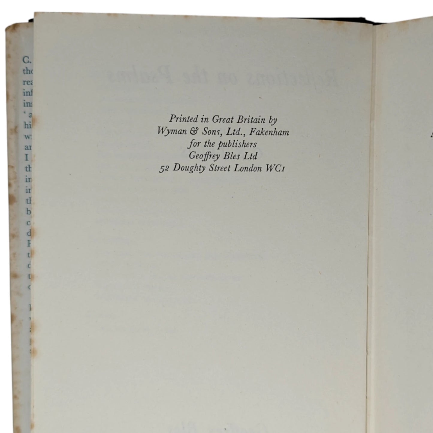 Reflections on the Psalms