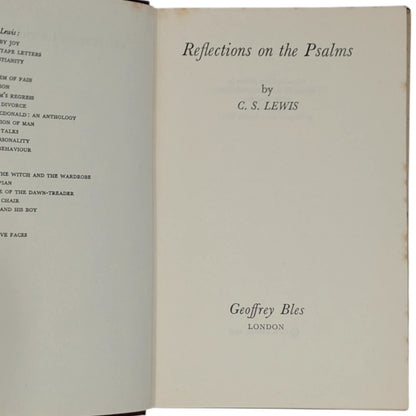 Reflections on the Psalms