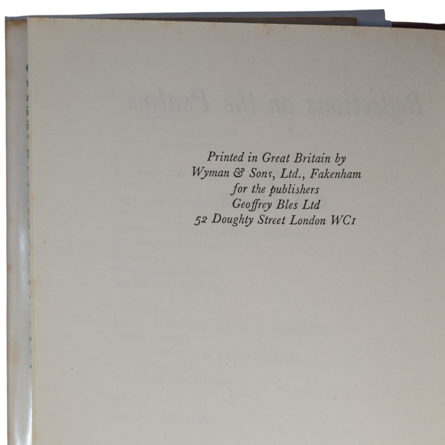 Reflections on the Psalms