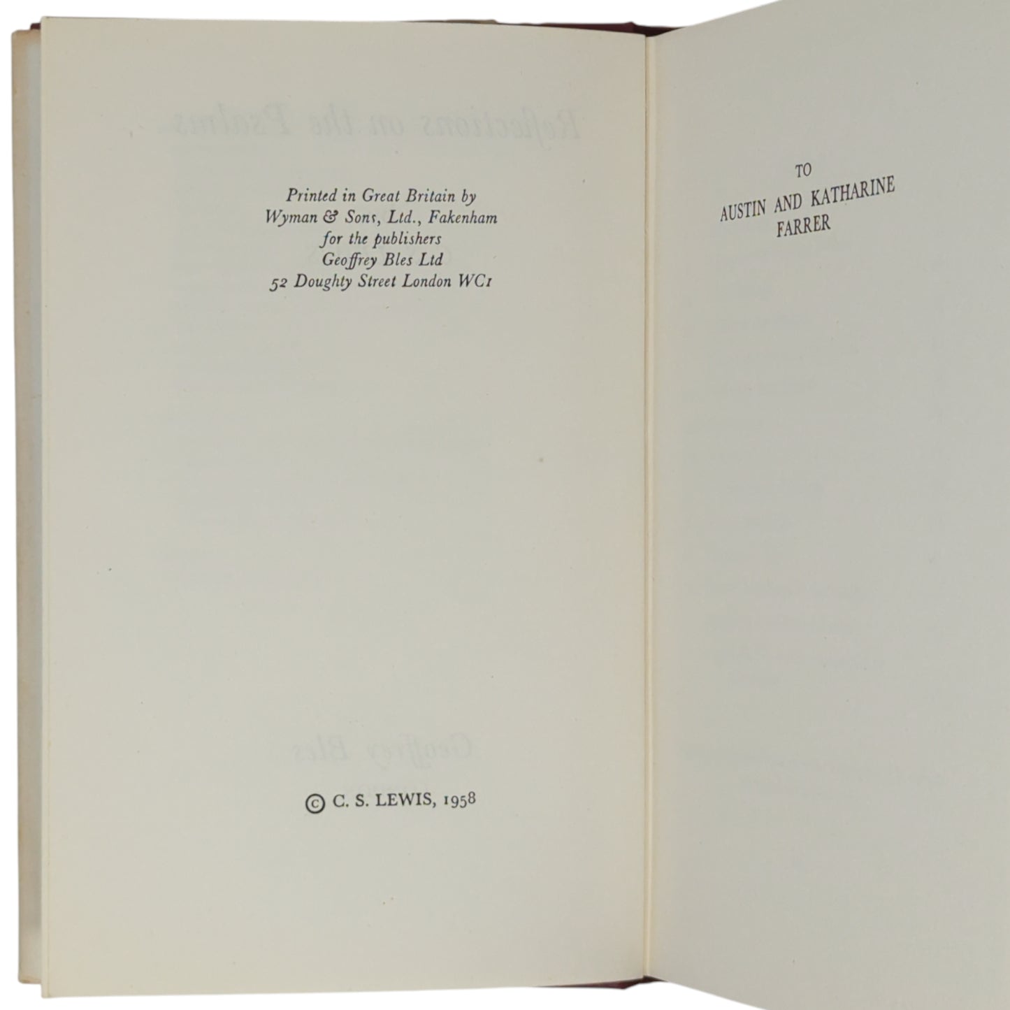 Reflections on the Psalms