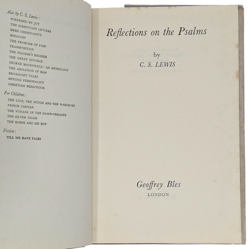 Reflections on the Psalms