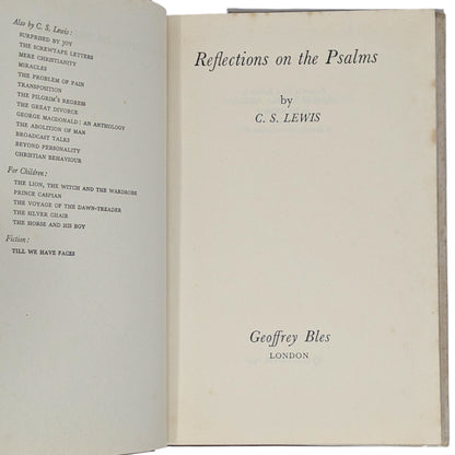 Reflections on the Psalms