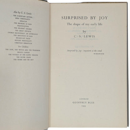 Surprised by Joy: The Shape of My Early Life