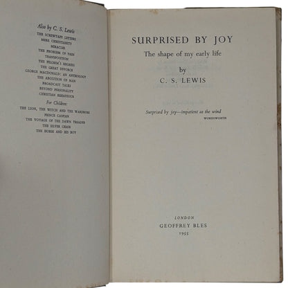 Surprised by Joy: The Shape of My Early Life