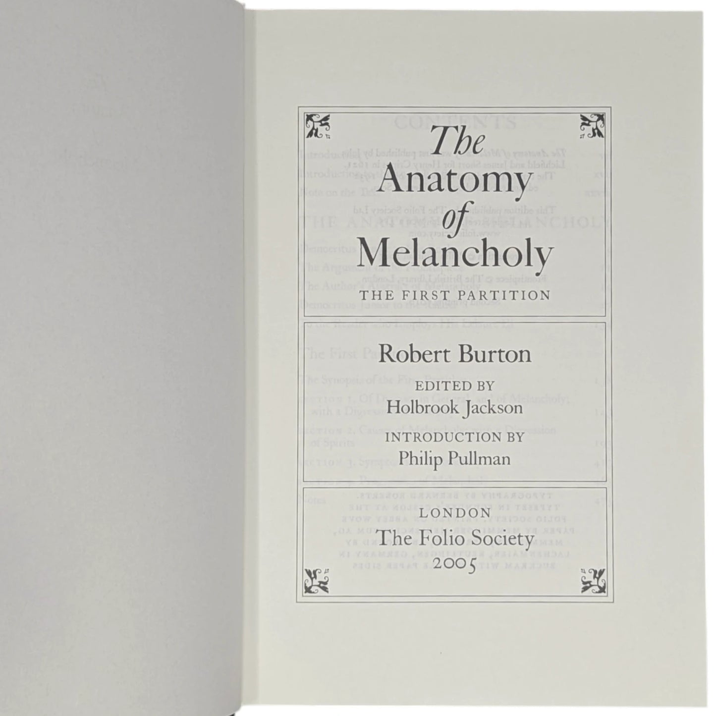 The Anatomy of Melancholy