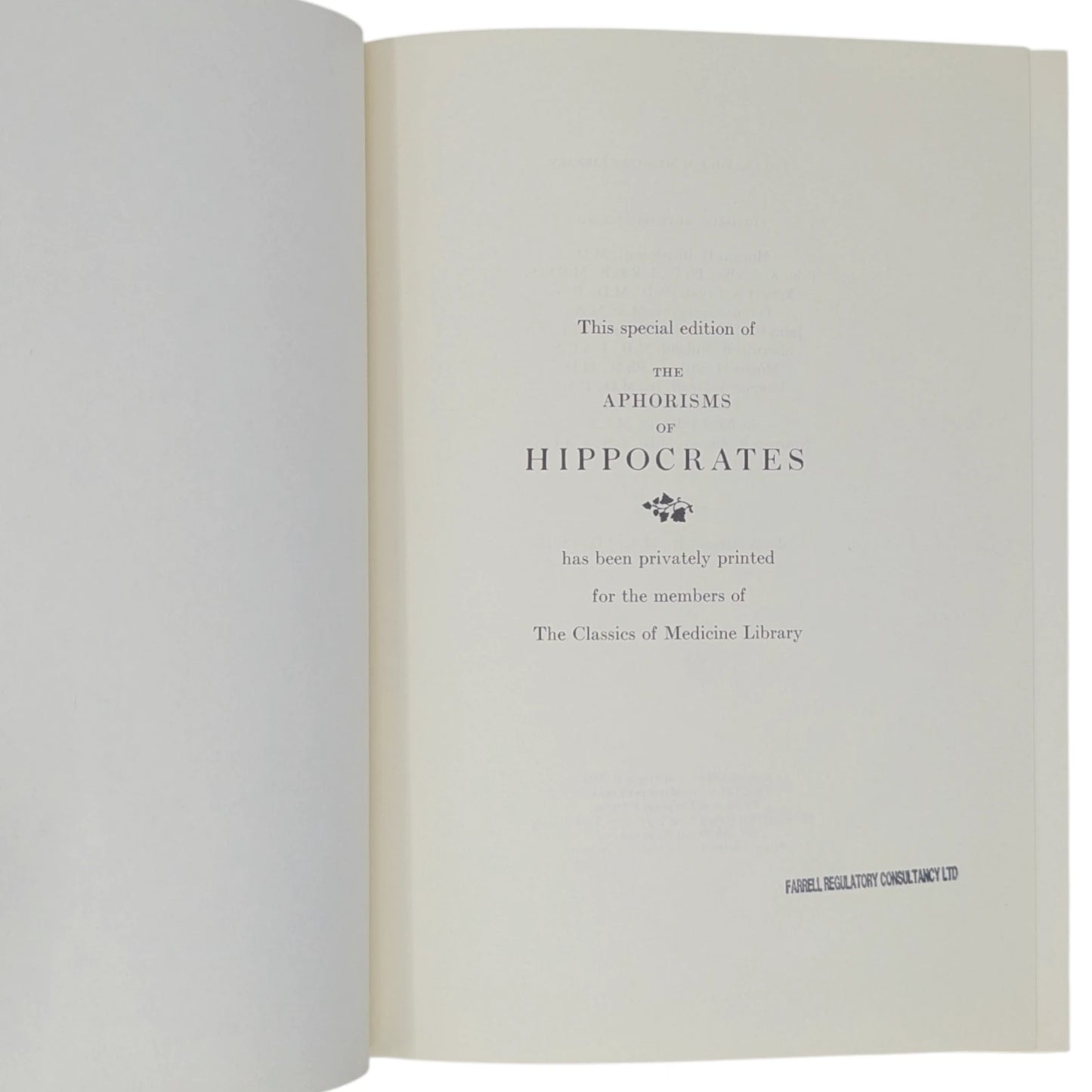 The Aphorisms of Hippocrates