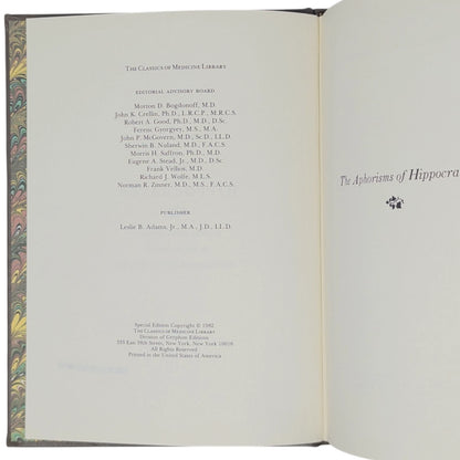The Aphorisms of Hippocrates