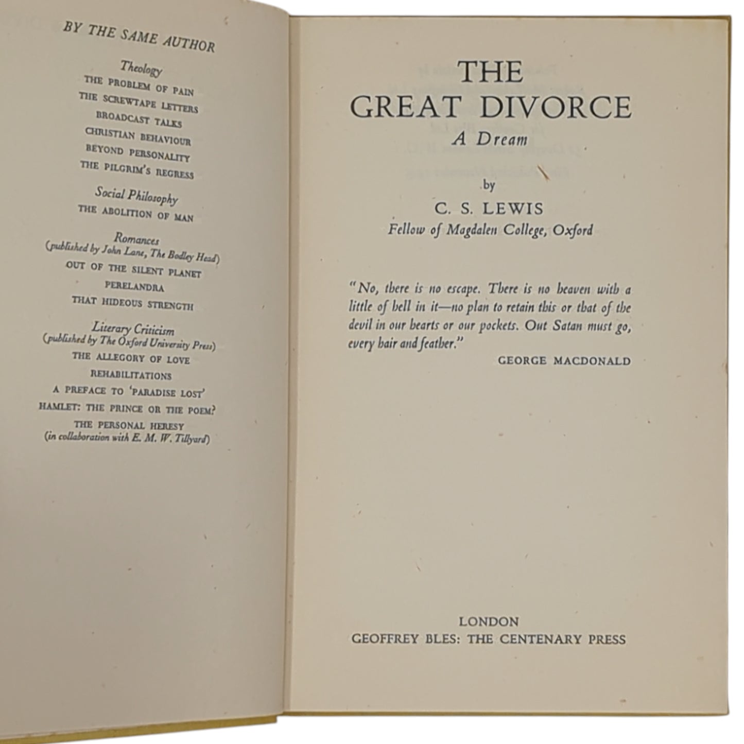 The Great Divorce: A Dream