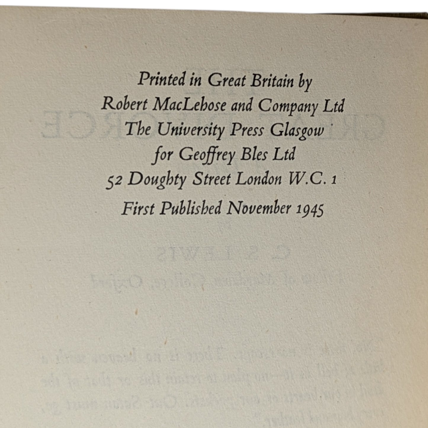 The Great Divorce: A Dream