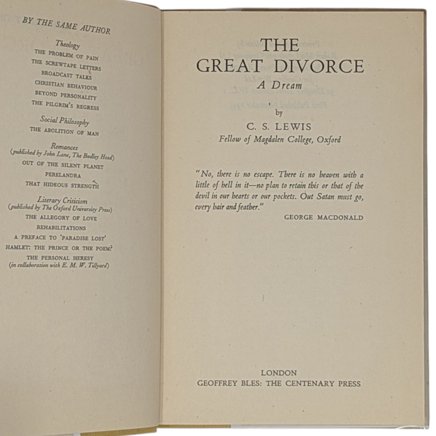 The Great Divorce: A Dream