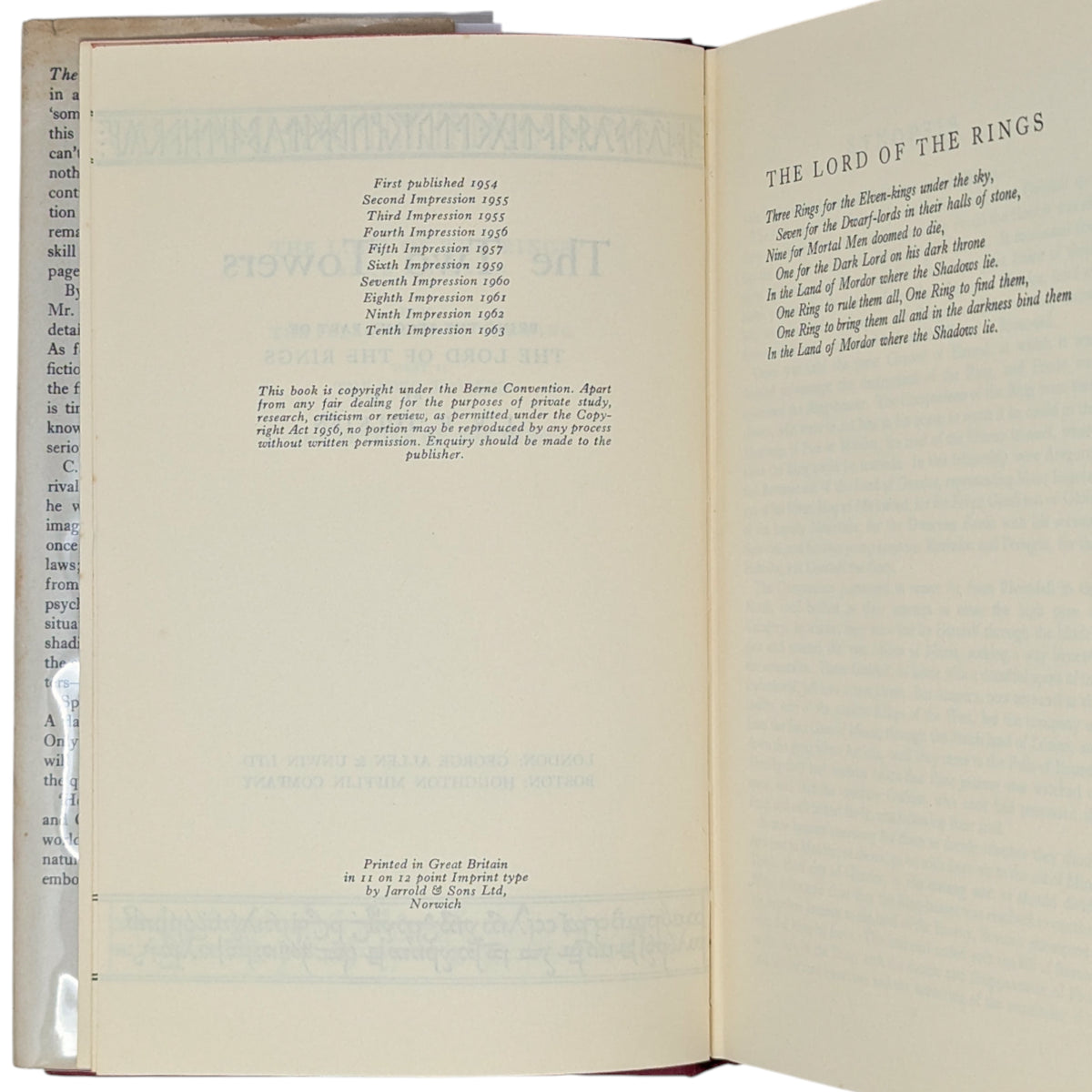 Lord First The Lord of the Rings, J R R Tolkien, First Edition, Early Prints 1965 ...