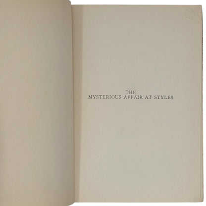 The Mysterious Affair at Styles: A Detective Story