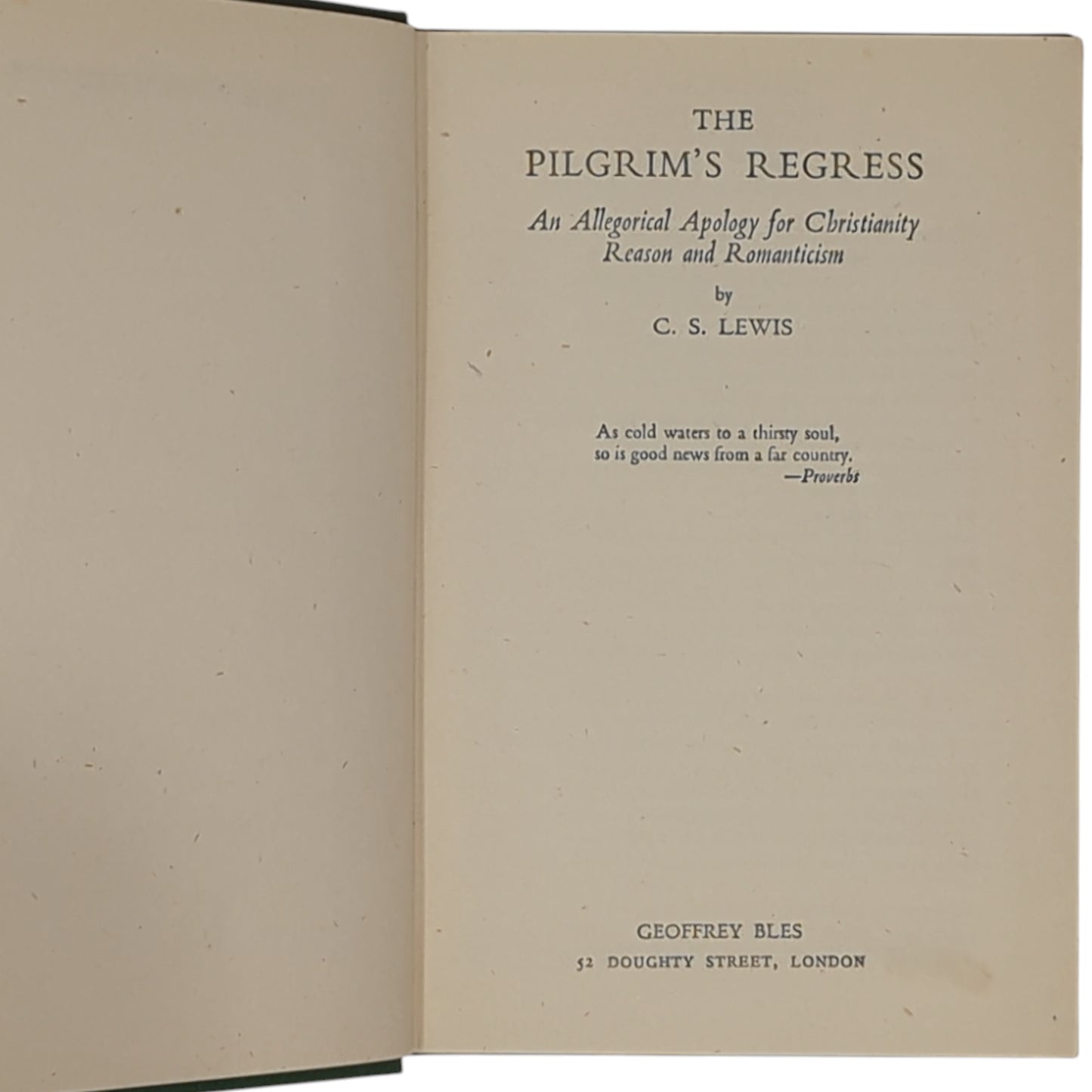 The Pilgrim's Regress