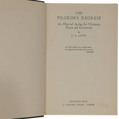 The Pilgrim's Regress
