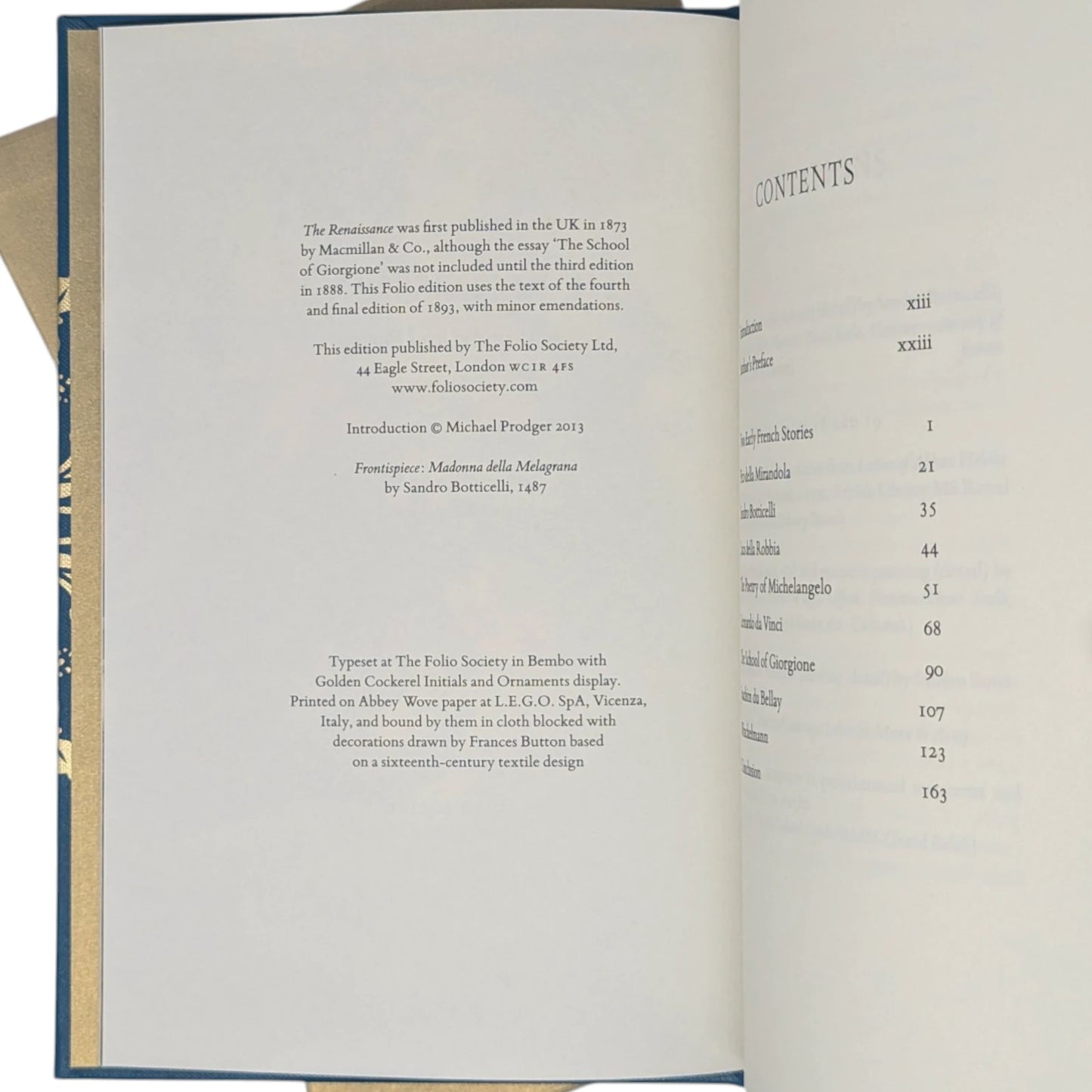 The Renaissance, Studies in Art and Poetry