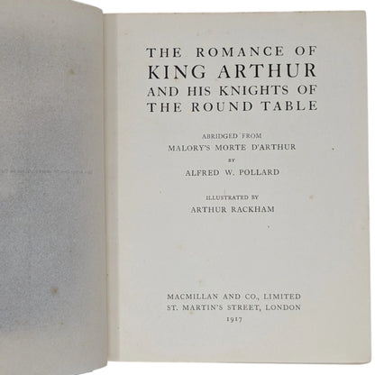The Romance of King Arthur and his Knights of the Round Table