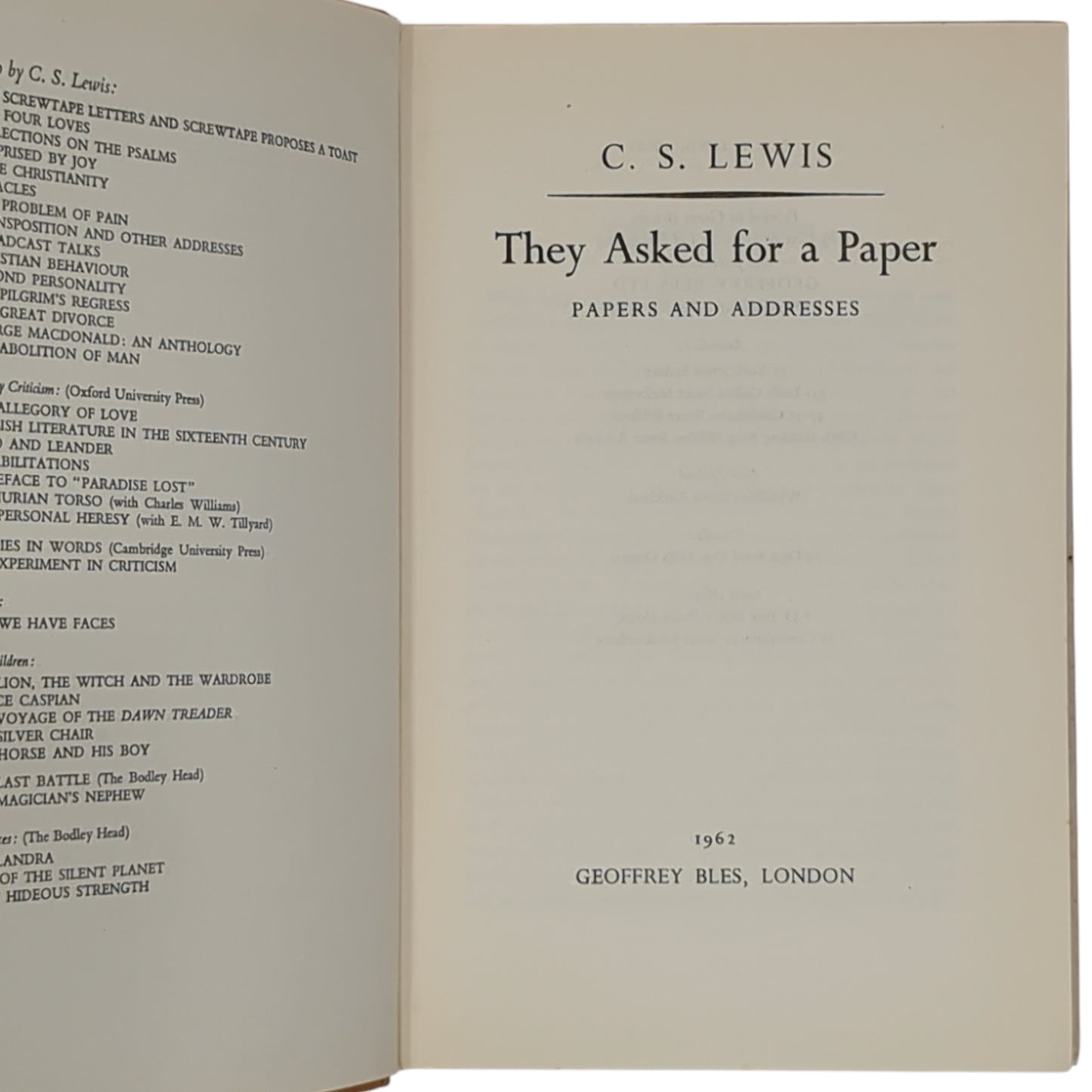 They Asked for a Paper: Papers and Addresses