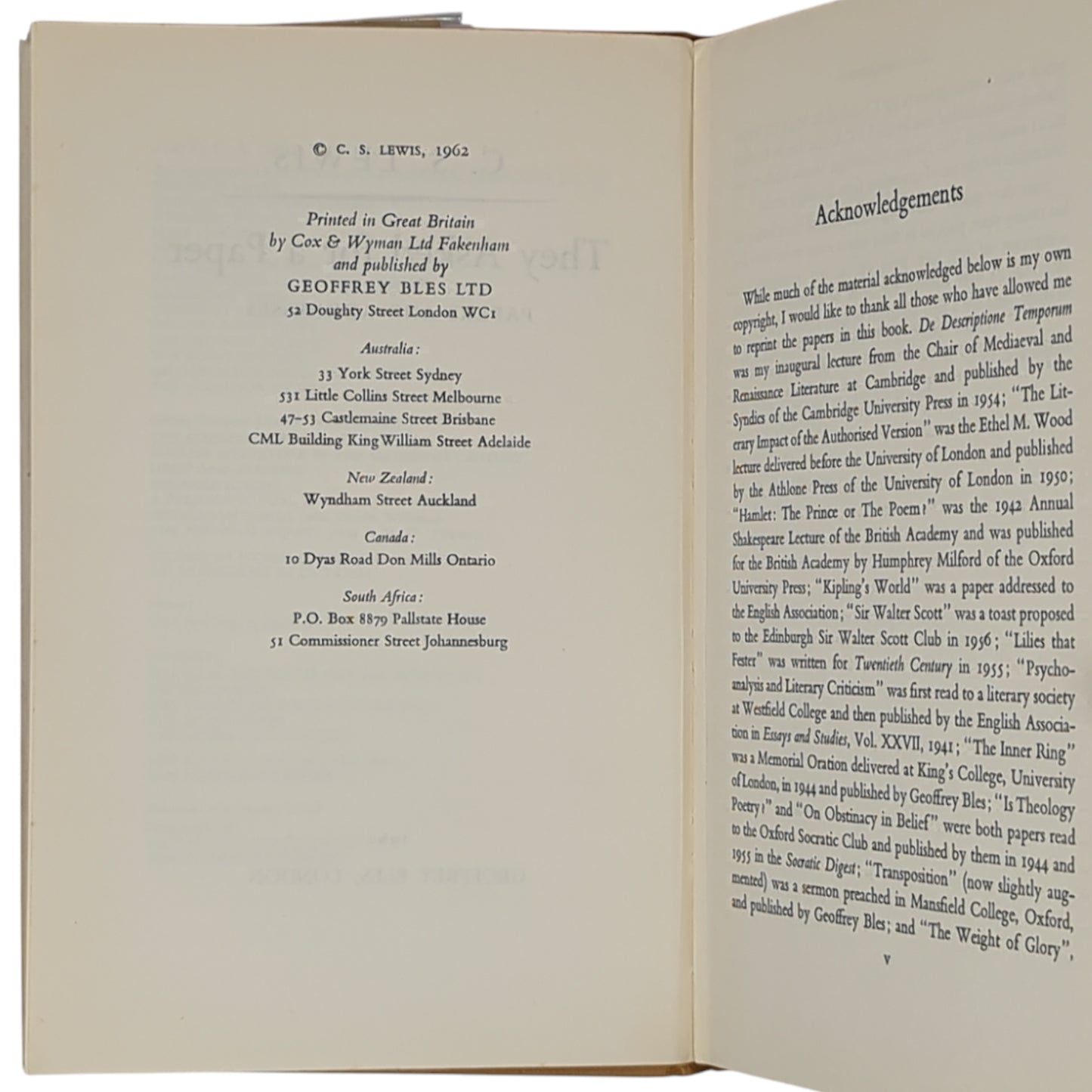 They Asked for a Paper: Papers and Addresses