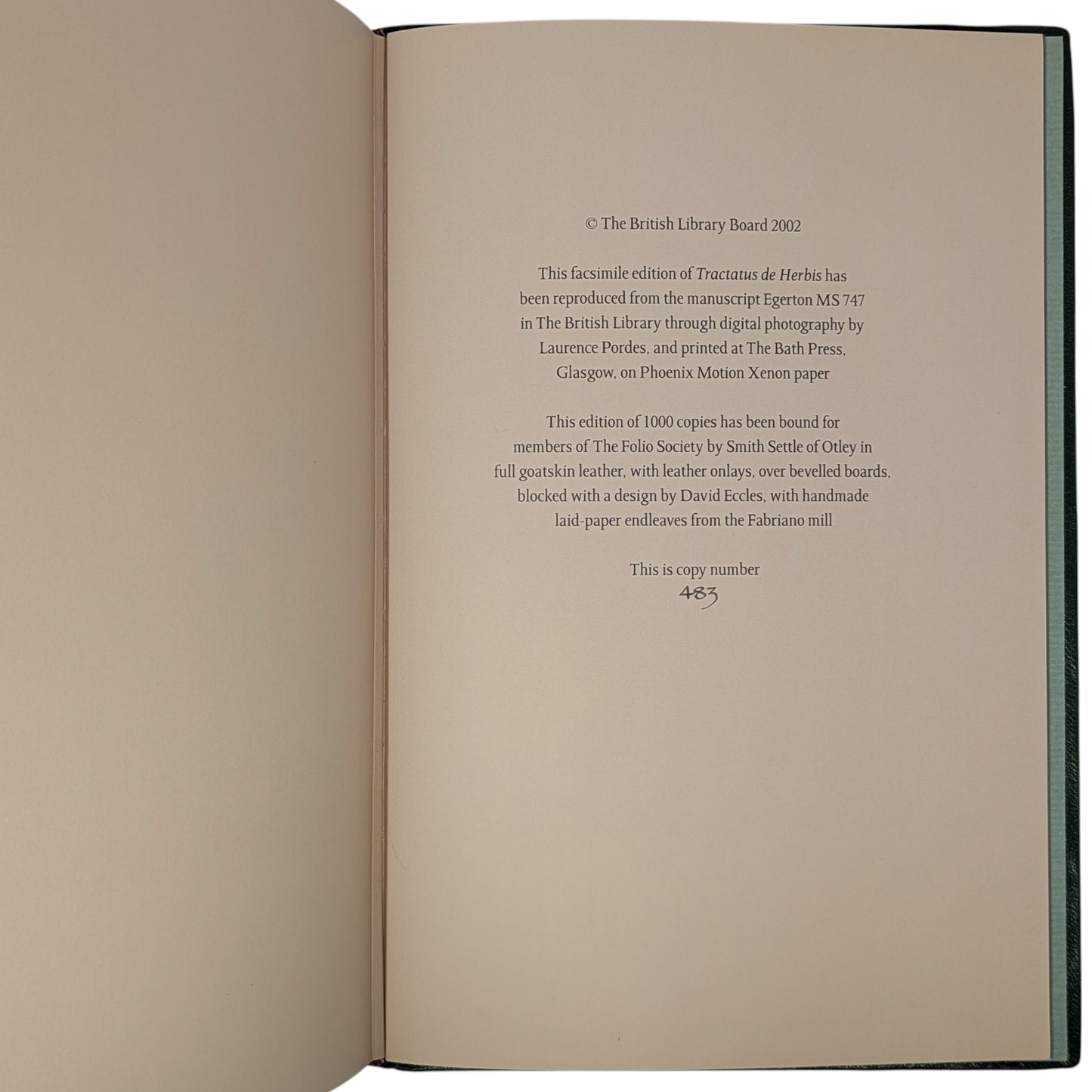 Tractatus de Herbis, Egerton MS 747