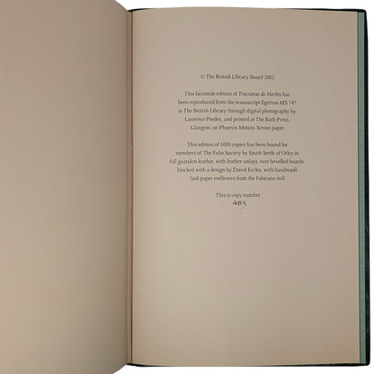Tractatus de Herbis, Egerton MS 747